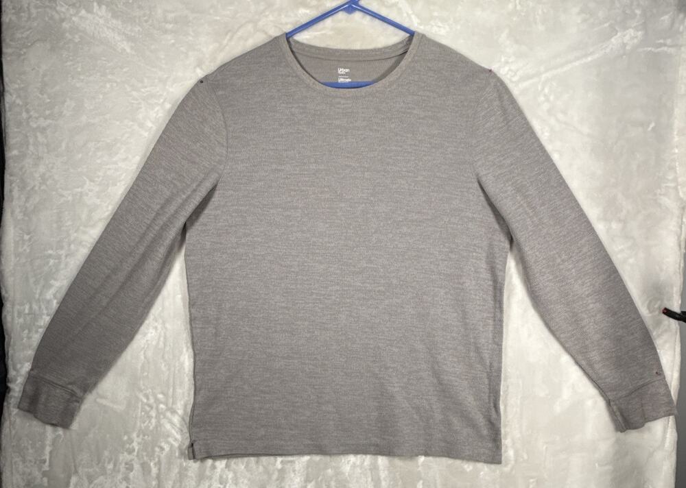 Urban Pipeline Men's Gray Waffle Knit Long Sleeve Crew Neck Shirt 2XL